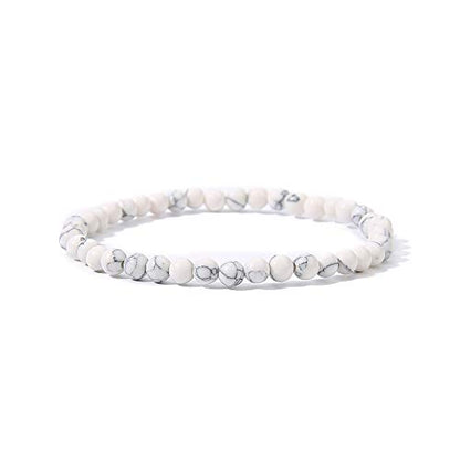 4MM Mini Gemstone Energy Bracelets Tiny Bracelet Natural Stone Statement Bracelet Charm Beaded Couples Bracelets - color: 3 colors set B