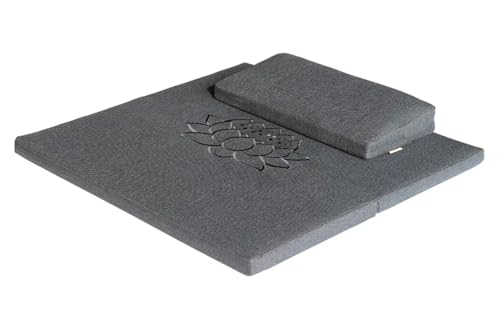 Meditation Cushion Yoga Mat and Pillow Set for Sitting On Floor(Size:70x70cm(28x28inch),Color:Navy Blue) - color: Navy Blue, size: 70x70cm(28x28inch)