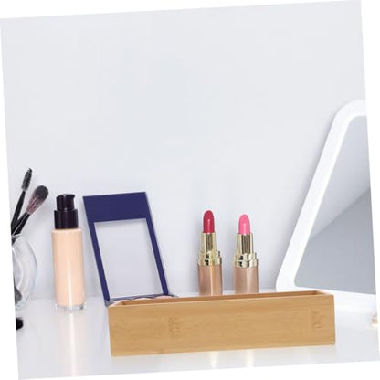 Unomor 2pcs Bamboo Storage Boxes Organizer Box for Home Office Craft Storage Portable Wooden