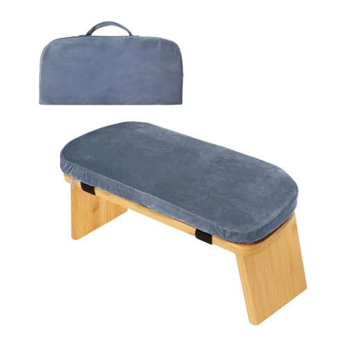 Meditation Bench, Bench for Home, Stable, Stool, Bamboo, Stable for Kneeling Or Sitting, Meditation Stool, Knee Stool, Light Blue