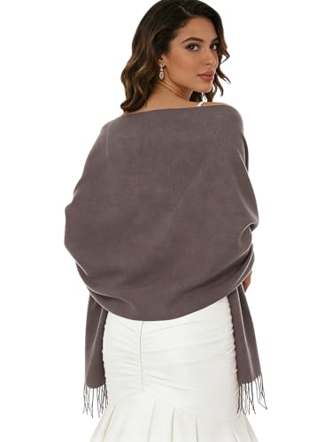 Sumolux Scarf for Women Pashmina Shawls Wraps for Evening Dresses Wedding Bridesmaid Gifts Winter Warm Soft Scarves - color: Mocha