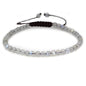 Keleny Natural Gemtones 4mm Round Beads Crystal Adjustable Braided Macrame Tassels Bracelets Unisex - color: Grey Labradorite