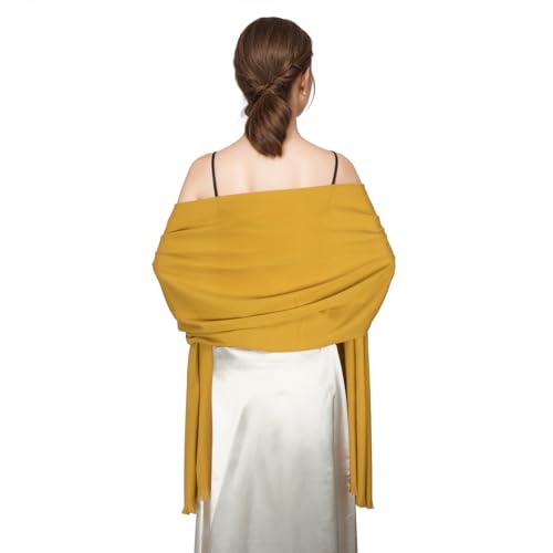 Shawl Wraps for Women Pashmina Shawls and Wraps for Evening Dresses Large Soft Scarf Winter Scarf Wedding Shawl… - color: Yellow