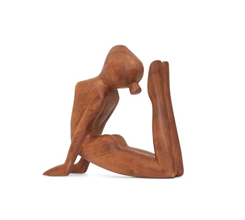 G6 Collection 8" Wooden Handmade Abstract Sculpture Art Decorative Home Decor Handcrafted Figurine Accent Decoration Artwork Hand Carved, King Cobra Pose - style: King Cobra Pose