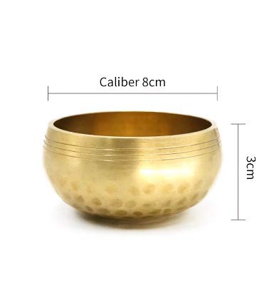 8cm Hand Hammer Tibetan Singing Bowl Meditation Yoga Gift Wooden Mat Home Decoration Crafts