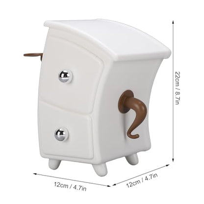 Asixxsix Desktop Storage Box, Stylish Organizer with Pull Out Drawer for Jewelry Earrings Necklaces, Small Compact Size, Scratch Water Proof, Made of Food Grade Plastic (White)
