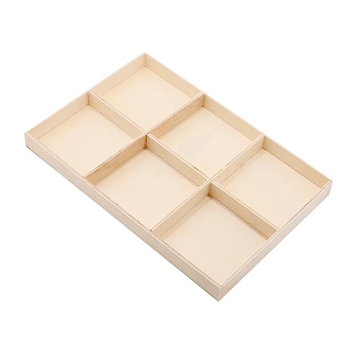 Wooden Storage Box for Apartment Decor Multi Lattice Jewelry Organizer Case