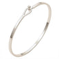 Dainty Gold Bar Bracelets for Women 18K Gold Plated Handmade Minimalist Bangle Adjustable Simple Delicate Cuff Bangle Hook Bracelets Trendy Jewelry Gifts - color: Silver