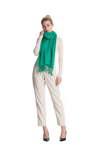 EURKEA Women's Scarf Pashmina Silky Soft Shawls Wraps Stole for Evening, Wedding and Gift - color: Green
