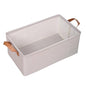 Foldable Open Storage Box,Lover's Gift,Thick Frame,Leather Handle,Closet Cube,Basket for Organizer Toys,Books, Clothes, Socks,Underclothes,Closet Shelf ,Hostel, Office Nurseries(27L)