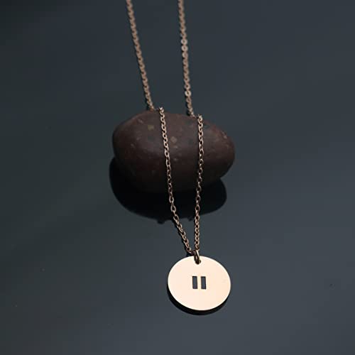 Pause Symbol Necklace for Women Meditaiton Gift Yoga Lovers Jewelry Mental Health Gift Zen Necklace - color: Pause Symbol Necklace RG