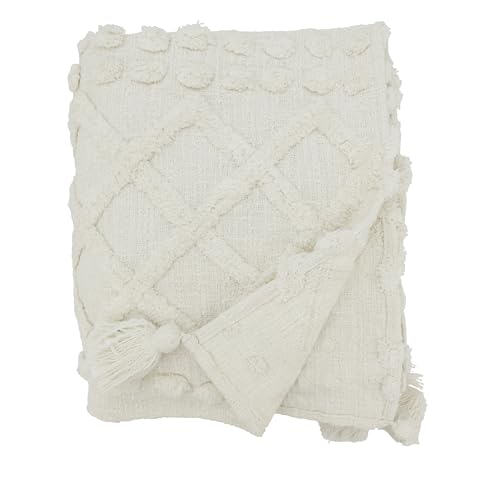 SARO LIFESTYLE Chic Tufted Throw with Tassels