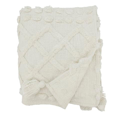 SARO LIFESTYLE Chic Tufted Throw with Tassels