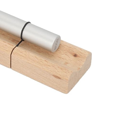Single Tone Energy Chime, Meditation Solo Hand Chime with Mallet, Cherry Wood and Aluminum Alloy Construction for Mindfulness Meditation Relaxation, Sound Healing Tool for (Moon Shaped)