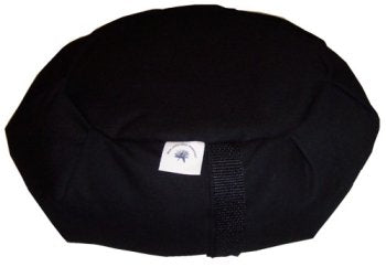 Zafu Yoga Sitting Meditation Cushion - Buckwheat Filling - color: Black, size: 14 In
