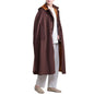 Meditation Prayer Hooded Cloak Long Button Down Unisex Cape Double Layer Warm Medieval Coat Poncho - color: Coffee, size: Medium
