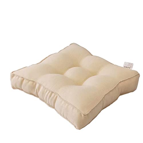 Square Floor Cushion Thick Cushion Meditation Pillows for Adults Bedroom Balcony Car Office Patio Sofa Reading Corners Large Seat Cushion Indoor Outdoor Tatami Chair,Beige,50cm - color: Beige, size: 19.69"*19.69"