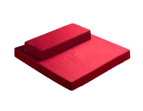 Handcrafted Meditation Mat,Large and Meditation Cushion,Portable Foldable Floor Cushion Outdoor Coconut Fibre Linen Yoga Cushion(Size:31x31inch,Color:Red1) - color: Red1, size: 31x31inch