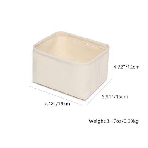 Foldable Storage Bins with Lids Cotton Canvas Rectangular Storage Box Ideal for Organization Lightweight and Durable (7.48 x 5.91 x 4.72) - size: 7.48 x 5.91 x 4.72"