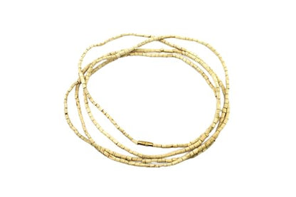 IS4A Tulsi Neck Beads 3X Long Mala (Necklace) Krishna Holy Basil Wood 2 mm Beads for Body & Soul of All Impure Karma & Thoughts