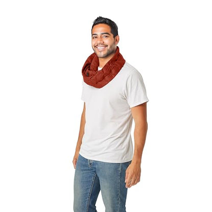 PYVOT Weighted Infinity Scarf, 3 lb Sensory Shoulder Wrap for Everyday Comfort - color: Brick
