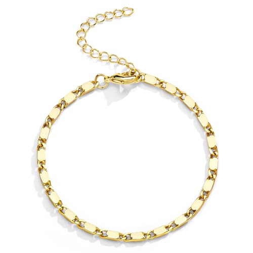 3mm Diamond Classic Tennis Bracelet for Women Dainty, Gold Jesus Cross Bracelets Trendy, 14K Gold Plated Heart/Evil Eye/Pearl/Starfish & Seashell Charm Bracelets for Women Bulk - style: Mirror-Gold