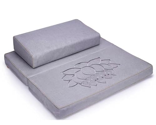 Handcrafted Meditation Mat,Portable Foldable Floor Cushion Outdoor Coconut Fibre Linen Yoga Cushion(Size:60x60cm(24x24inch),Color:Gray-1) - color: Gray-1, size: 60x60cm(24x24inch)