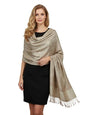 PASKMLNA Paisley Jacquard Pashmina Shawl Wrap Scarf Stole - color: Beige Taupe