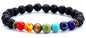 Men Women 8mm Lava Rock 7 Chakra Beads Chakra Bracelet Braided Rope Natural Stone Yoga Bracelet Bangle - color: A-Lava Chakra