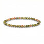 Angelstones Natural Gemstone Small Beaded Stretch Bracelet, 4mm Faceted Round Beads, Crystal Healing Bracelet for Women - color: Unakite