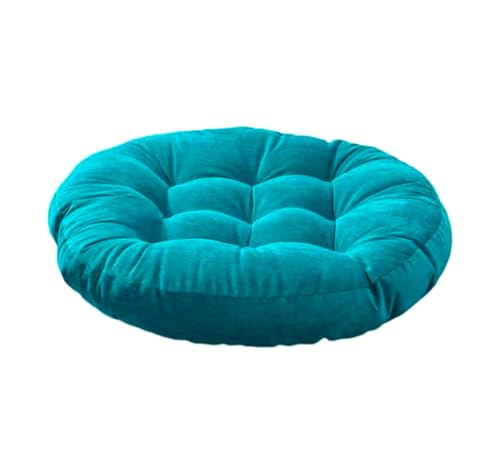 Japanese Large Linen Tatami Floor Pillow,Round Futon,Thicken Tufted Corduroy Seat Cushion,Solid Color Floor Cushion,Yoga Meditation Cushions Balcony Outdoor(Size:1 Piece,Color:Blue) - color: Blue, size: 1 piece