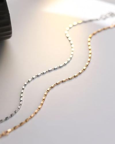 Bracelets Anklet for Women Dainty 14k Gold/Sliver Plated Layered Bracelets Cross Link Bracelets Delicate Pearl Box Bracelets Cubic Zirconia Lightweight Chain Bracelet Minimalist Jewelry Gift