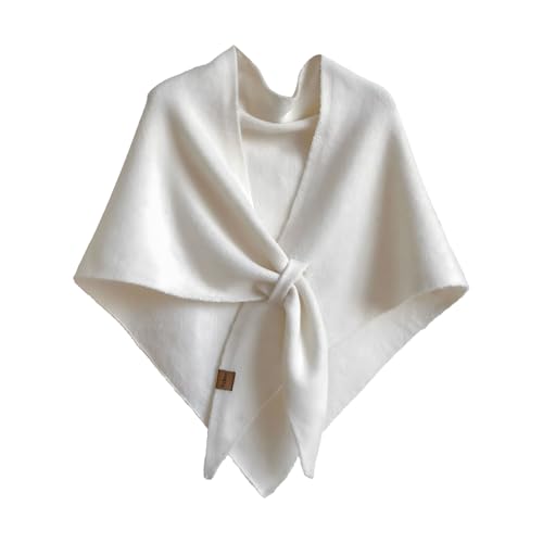 Women's Solid Color Shawl Pashmina Shawl Wraps Cashmere Feel Blanket Scarves Fashion Scarf for Women Gifts - color: White