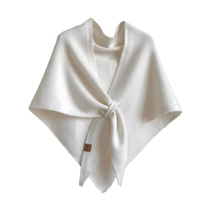 Women's Solid Color Shawl Pashmina Shawl Wraps Cashmere Feel Blanket Scarves Fashion Scarf for Women Gifts - color: White