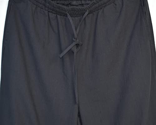 perdontoo Mens Casual Cotton Linen Pant Elastic Waist Drawstring Yoga Jogger Pants - color: Black, size: XX-Large