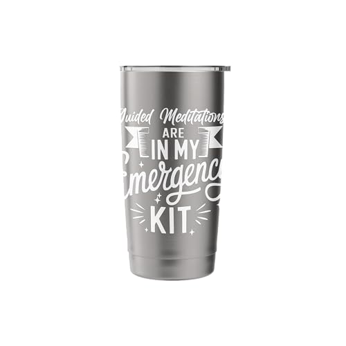 Emergency Kit for Guided Meditations Design Stainless Steel Insulated Tumbler - color: Brushed Steel