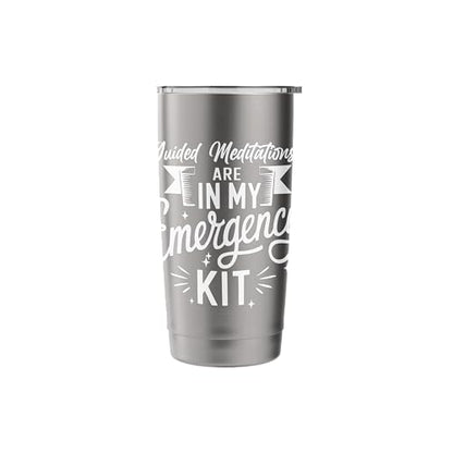 Guided Meditations in Emergency Kit Stainless Steel Insulated Tumbler - color: Brushed Steel