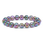 Justinstones Gemstone Crystals Chakra Beads Bracelet Crystal Healing 10mm Round Stretchable Bracelet for Her Gift - color: Faceted Electroplated Grey Agate（AB color）