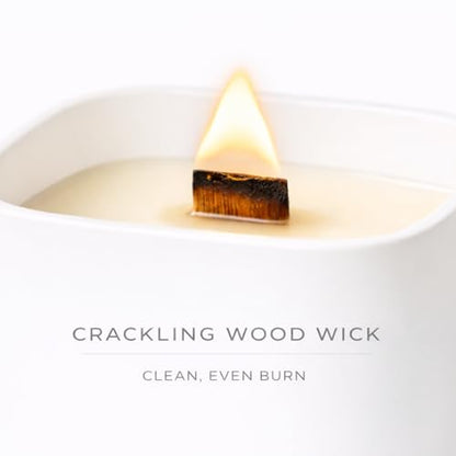 Set of 3 Premium Scented Soy Candles Gift Set | One Life Collection - Orange Blossom, White Tea & White Bloom | Crackling Wood Wick | Luxury Candle Set for Relaxation, Home Décor & Gifts | 9.8oz Each