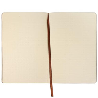 Fetinar 300 Pages Leather Dotted Journal Notebook,Softcover Leather Dotted Journal Notebook for Women Men,300 Pages Notebook for Travel,Business,Work,Office,School Note Taking,5.7'' X 8.3'',brown - color: Brown, style: Dotted-A5