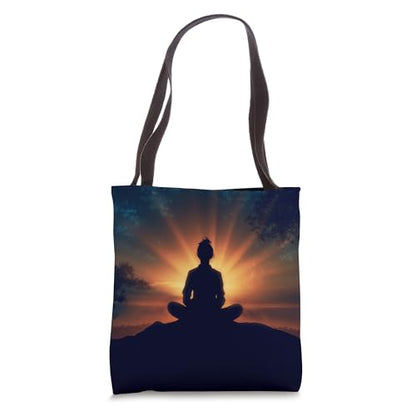 Yoga Night Sky Meditation Tote Bag