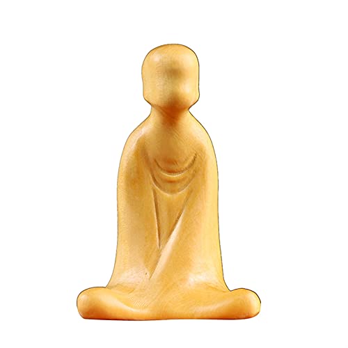 AVFORA Weiping - Creative Design Buddha Wood Carving Zen Monk Statue Feng Shui Ornaments Home Decoration Indoor Statue
