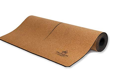 Natural Yoga and Exercise Mat - Excellent Grip and Joint Protection, Includes Carry Strap. - color: Cork - 5mm
