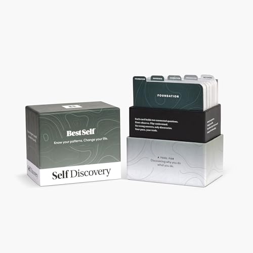 BestSelf Self-Discovery Deck - 50 Daily Prompts for Positive Affirmations & Personal Growth. Engage in Daily Thought & Improve Yourself!