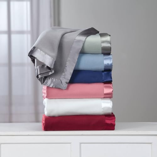 OakRidge Satin Fleece Blanket, Full/Queen, Twin or King Size – 100% Polyester Lightweight Fabric and Cozy Satin Binding Edges in Tightly Folding Travel Blanket, Sage - color: Sage, size: Full Queen