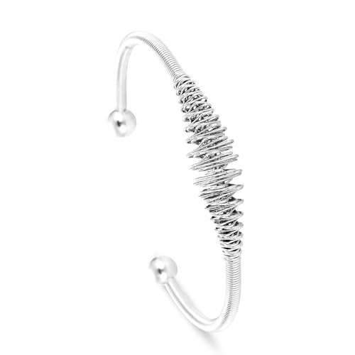 Handmade 925 Sterling Silver Bangle Bracelet Simple Silver/Gold Adjustable Cuff Bangles Durable Stainless Steel bracelet for Men &Women Daily Jewelry Gift for Anniversary Birthday Gift - color: Color 22
