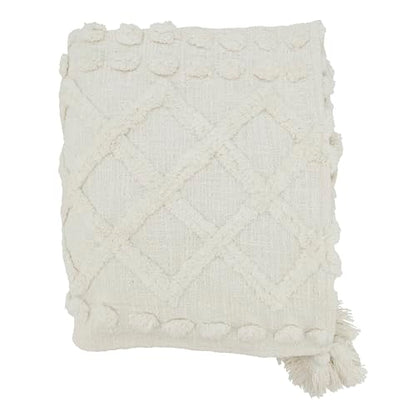 SARO LIFESTYLE Chic Tufted Throw with Tassels