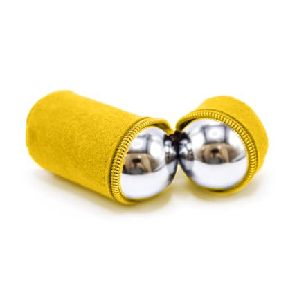Baoding Balls 2.1 Inch - Pocket-Sized Stainless Steel Hand Exercise Balls, Stress Relief Massage Balls for Office, Travel & Commutes Without Bell Sound (Yellow, 2.1 Inch) - size: 2.1 Inch (without bell sound)