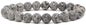 Amandastone Natural Gemstone 8mm Round Beads Stretch Bracelet 7 Inch - color: Black Lace Gray Picture