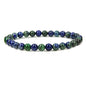 Angelstones Handmade Natural Healing Gemstone 6mm Round Beads Stretch Crystal Bracelet 7 Inch Unisex - color: Lapis Chrysocolla